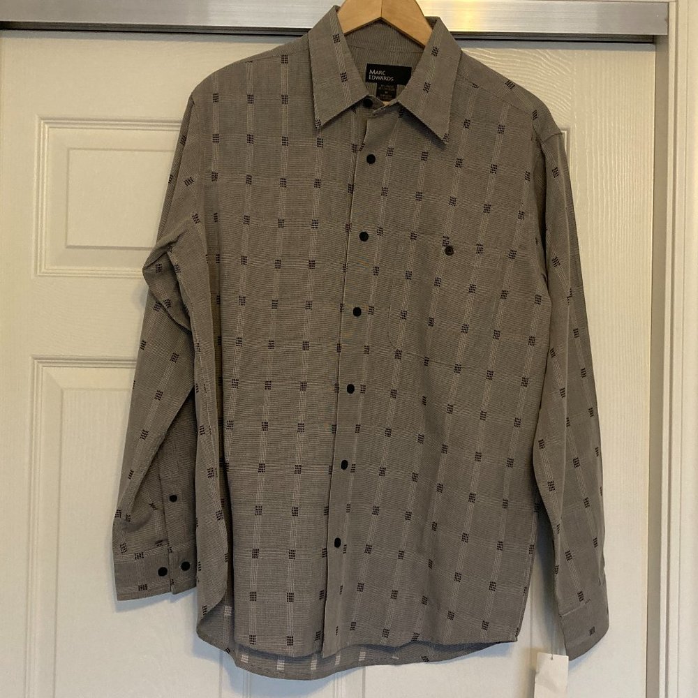 Marc Edwards Gray Button Down Long Sleeve Medium
